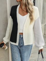 Splicing Women's Knitted Cardigan Jacket Sweater Women