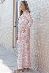 Leopard Print Pocketed Sleeveless Maxi Dress