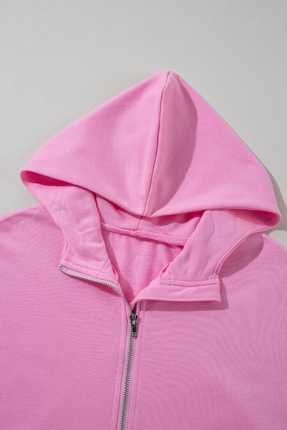 Half Zipper Kangaroo Pocket Short Sleeve Hoodie