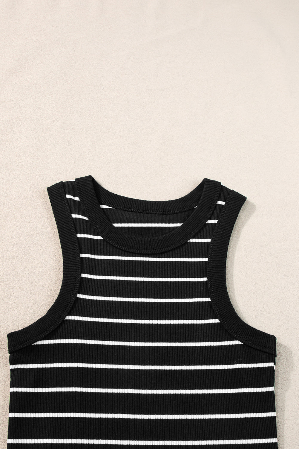 Stripe Ribbed Knit Tank Mini Dress