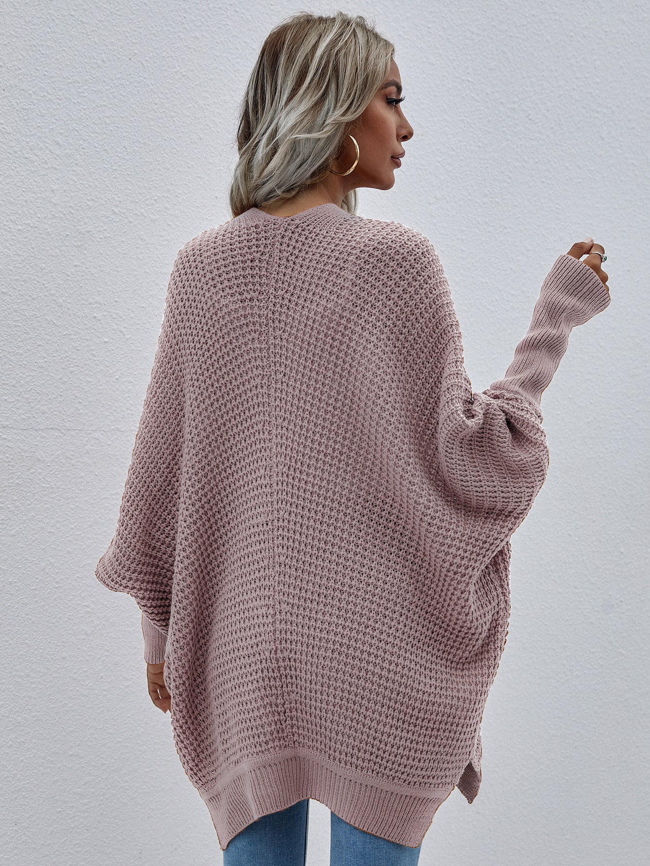 Open Front Cardigan Long Sleeve Chunky Knit Sweater