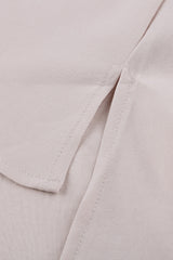 Apricot V Neck 3/4 Sleeve High Low Hem Shirt