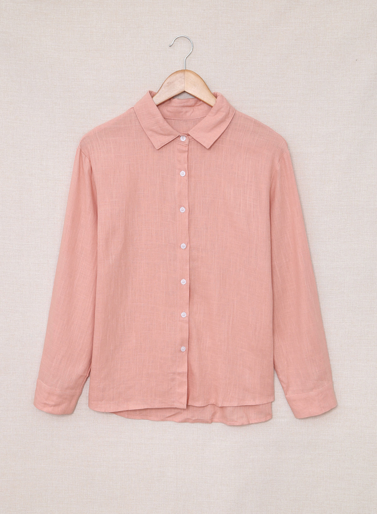 Solid Color Textured Solid Color Basic Shirt