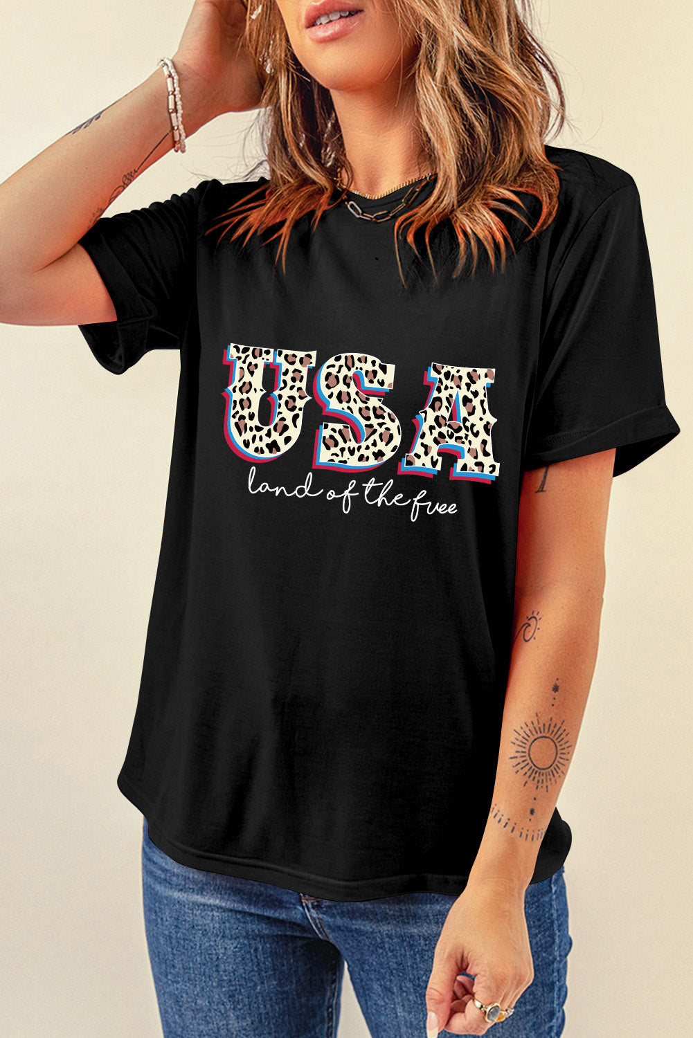 Leopard UAS land of the free Graphic T Shirt