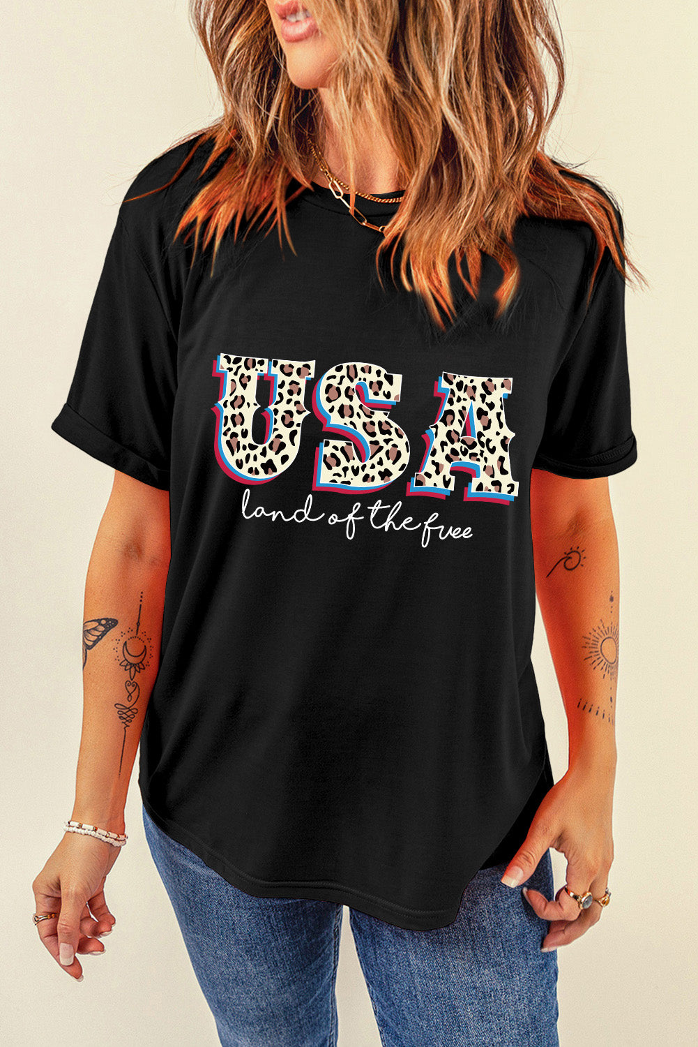 Leopard UAS land of the free Graphic T Shirt