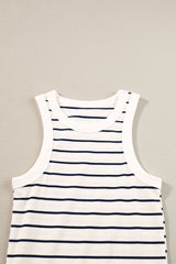 Stripe Ribbed Knit Tank Mini Dress