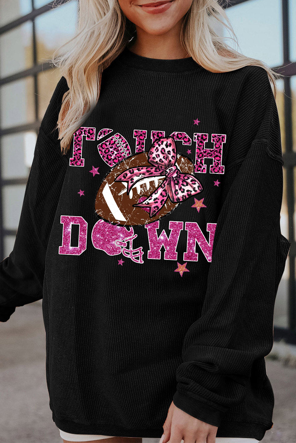 Halloween Bow Rugby Pullover Sweatshirt