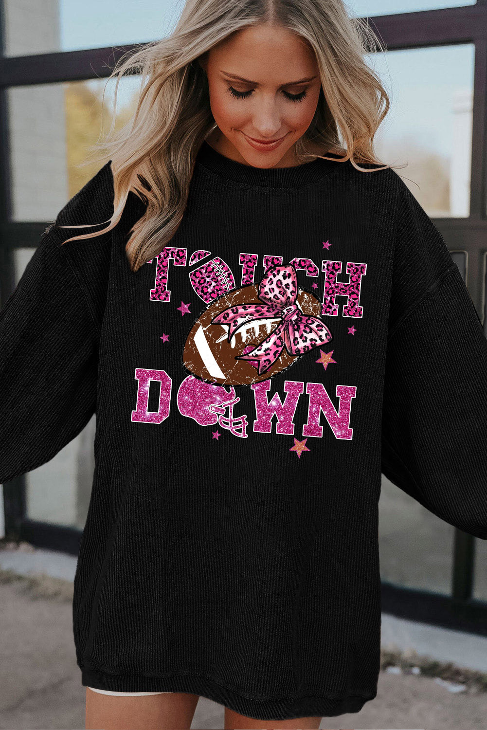 Halloween Bow Rugby Pullover Sweatshirt