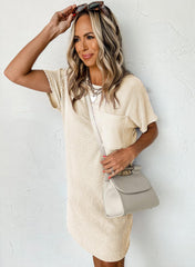 Summer Casual T-shirt Short-sleeved Dress (With Pockets)