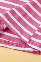 Stripe Butterfly Sleeve V Neck Hollowed Knot Back T Shirt