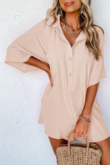 Half Button Collared Loose Romper