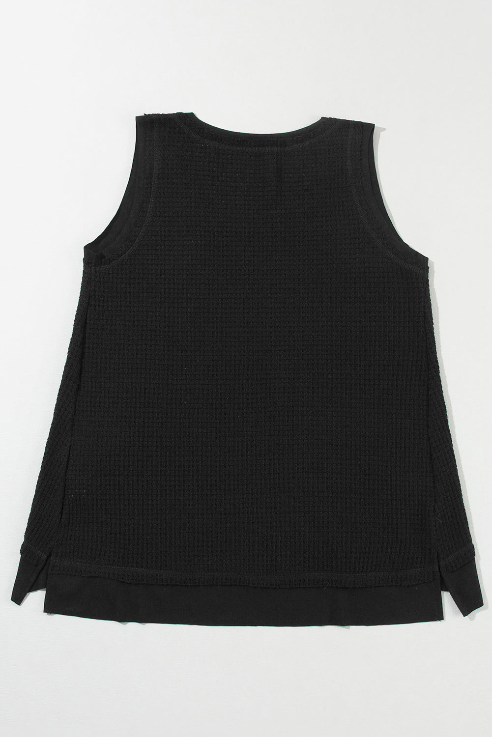 Women's Scoop Neck Waffle Knit Flowy Vest