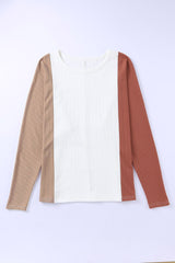 Apricot Colorblock Dolman Knit Top