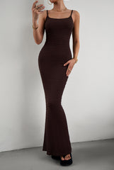 Brown Casual Elegant Bodycon Sling Maxi Dresses