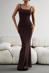 Brown Casual Elegant Bodycon Sling Maxi Dresses