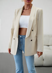 Apricot Fall Casual Blazers Long Sleeve Work Blazer Jackets