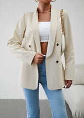 Apricot Fall Casual Blazers Long Sleeve Work Blazer Jackets