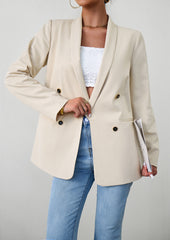 Apricot Fall Casual Blazers Long Sleeve Work Blazer Jackets