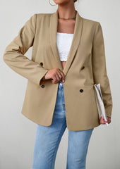 Khaki Fall Casual Blazers Long Sleeve Work Blazer Jackets