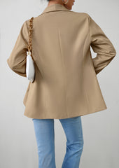 Khaki Fall Casual Blazers Long Sleeve Work Blazer Jackets