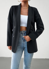 Black Fall Casual Blazers Long Sleeve Work Blazer Jackets