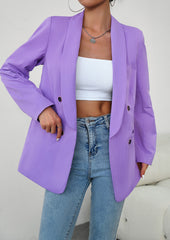 Purple Fall Casual Blazers Long Sleeve Work Blazer Jackets