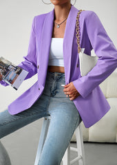 Purple Fall Casual Blazers Long Sleeve Work Blazer Jackets