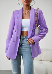 Purple Fall Casual Blazers Long Sleeve Work Blazer Jackets