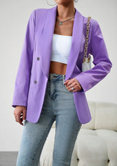 Purple Fall Casual Blazers Long Sleeve Work Blazer Jackets