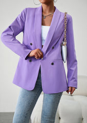 Purple Fall Casual Blazers Long Sleeve Work Blazer Jackets