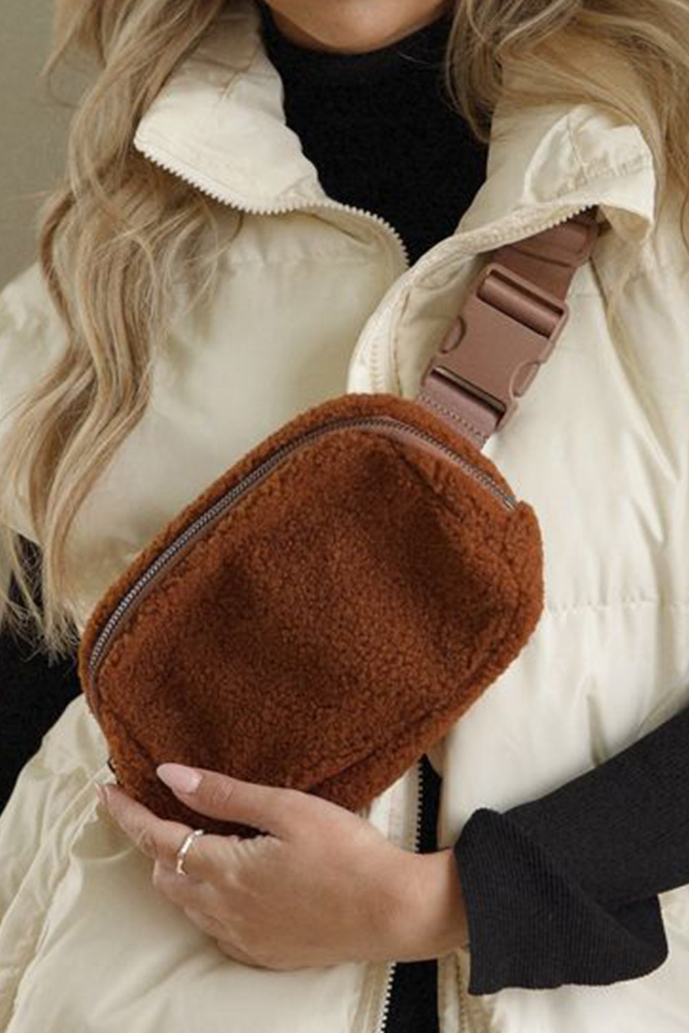 Sherpa Adjustable Strap Crossbody Bag