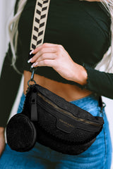 Colorblock Strap Chain Shoulder Bag With Coin Purse