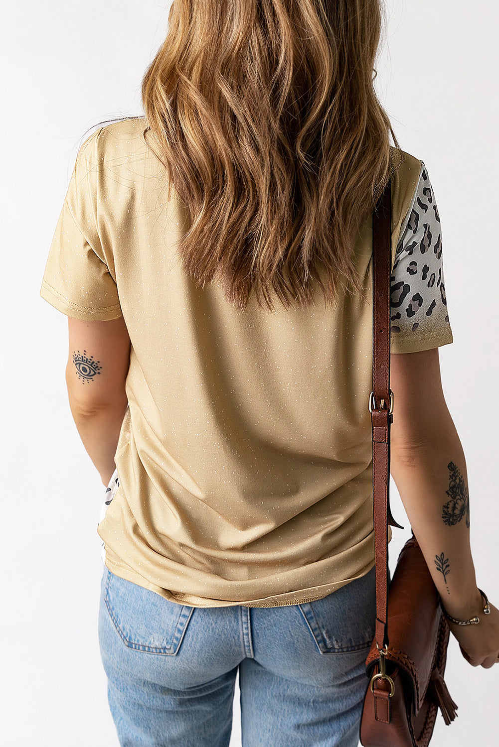 Khaki Easter Bunny Leopard Bleached Print Graphic Tee