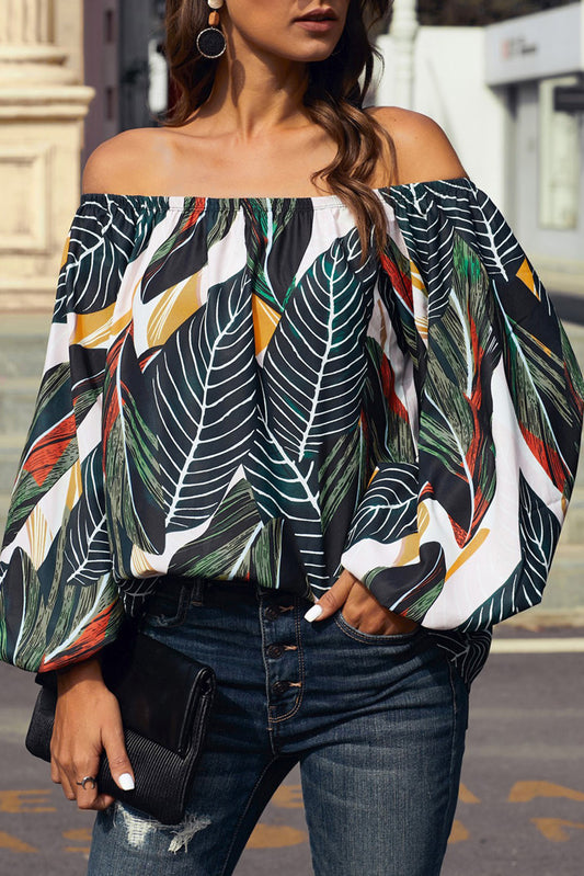 Off-The-Shoulder Top With Elastic Neckline