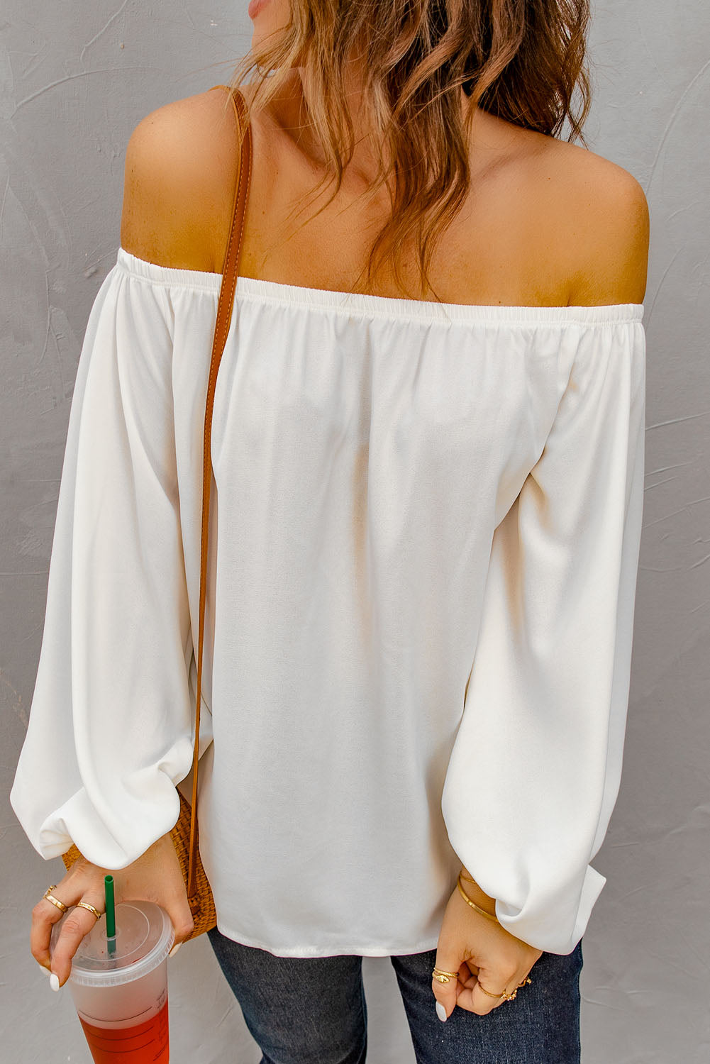 Off-The-Shoulder Top With Elastic Neckline