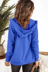 Zip-Up Pocket Drawstring Hoodie Jacket