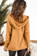 Zip-Up Pocket Drawstring Hoodie Jacket