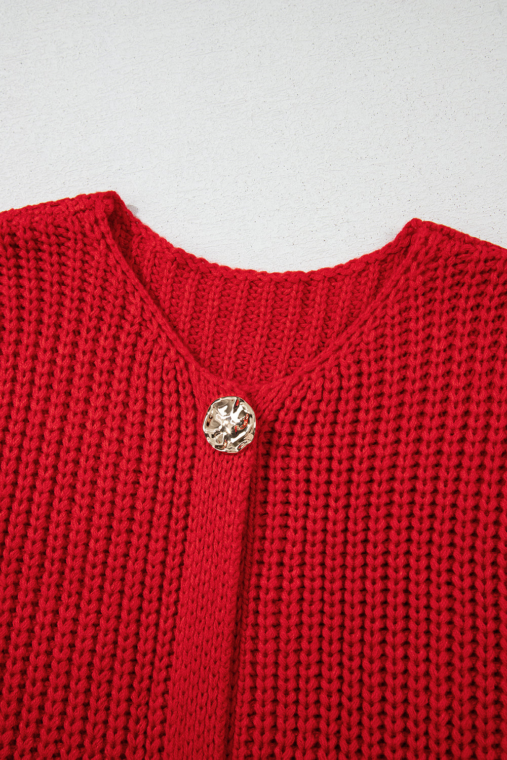 Solid Textured Knit Side Pockets Buttoned Sweater Vest