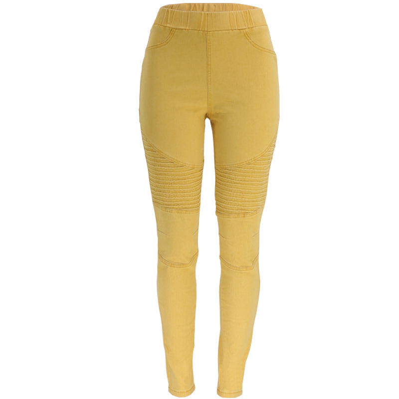 Yellow High Waisted Hip Lifting Women's Jeans