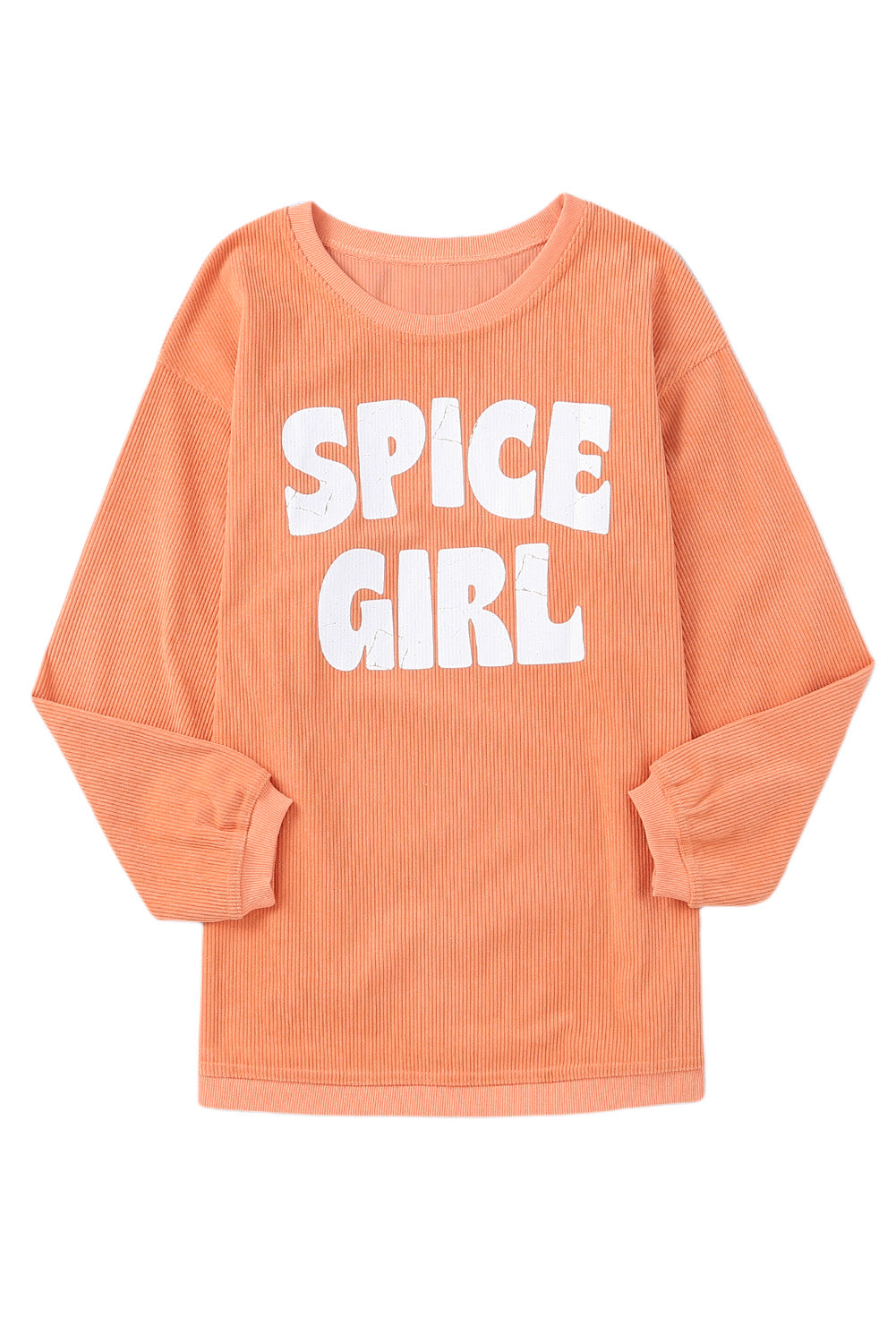 Apricot Ribbed Corded Oversized Sweatshirt