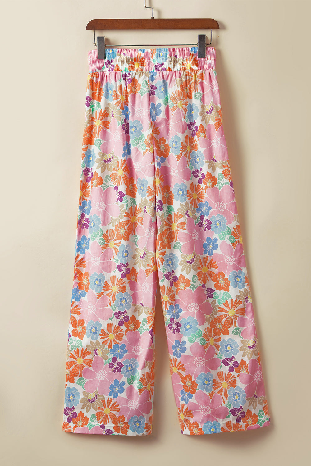 Women's Floral Smocked Waist Loose Pants