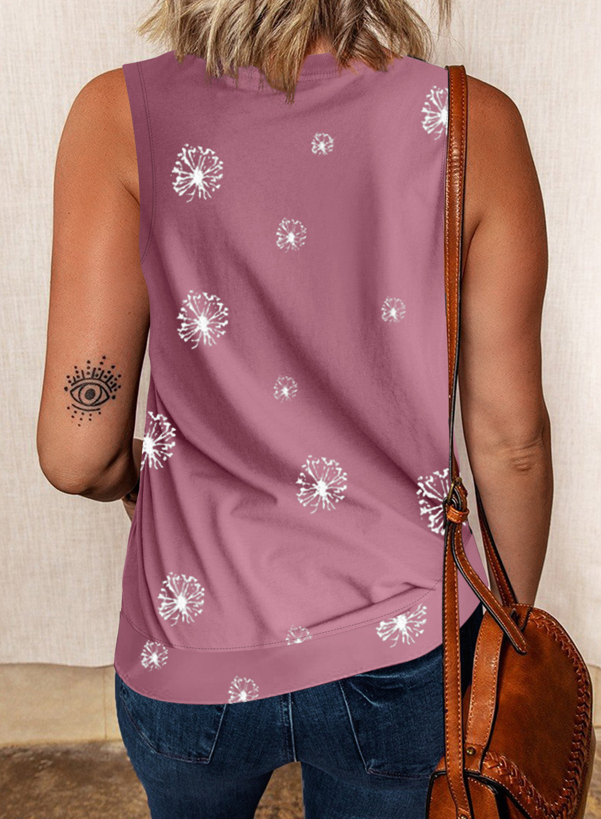 Women's Casual Outerwear Sleeveless Top Printed Vest