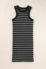 Stripe Ribbed Knit Tank Mini Dress