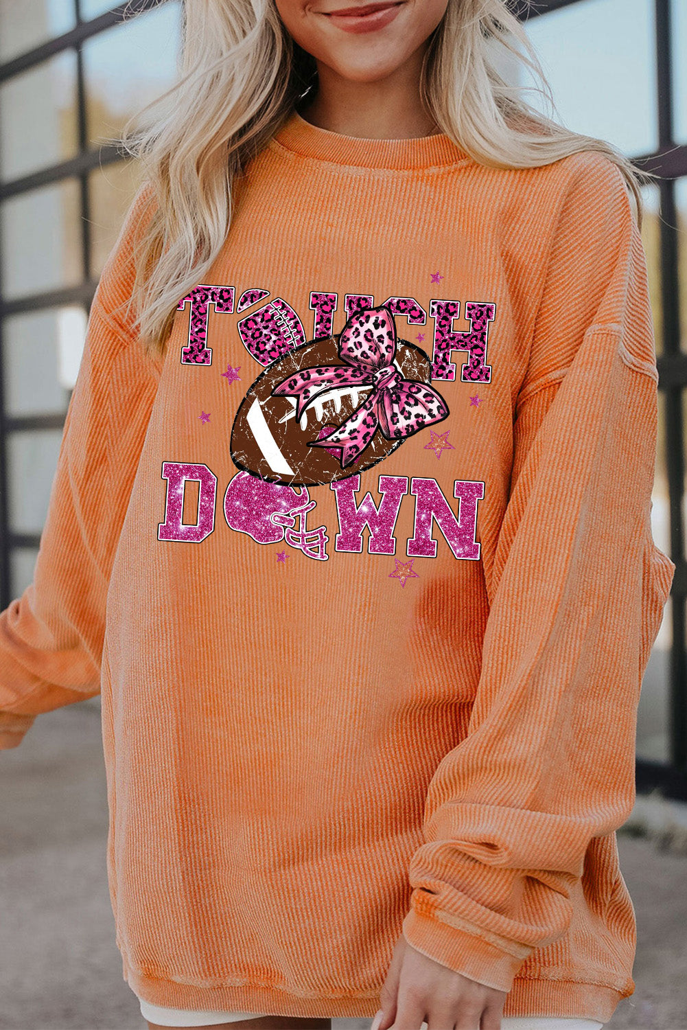 Halloween Bow Rugby Pullover Sweatshirt