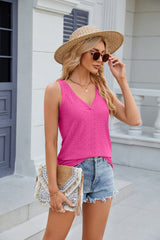 V Neck Fashion Casual Sleeveless Blouse Vest Shirts