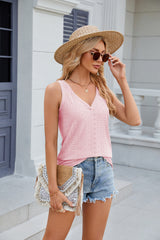 V Neck Fashion Casual Sleeveless Blouse Vest Shirts