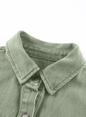 Women's Pocket Raw Hem Button Jacket