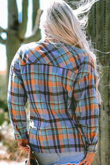 Women's Plaid Print Loose Vintage Shirt