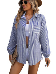 Women's Striped Button Down Shirts