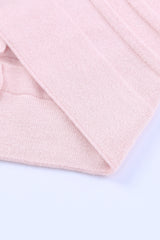 Pink Ribbed Open Front Knit Cardigan